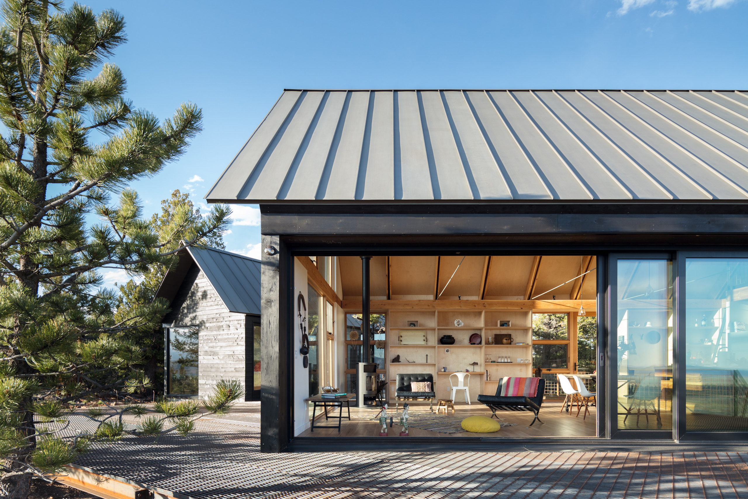 Exterior view of Big Cabin | Little Cabin by Renée del Gaudio Architecture.