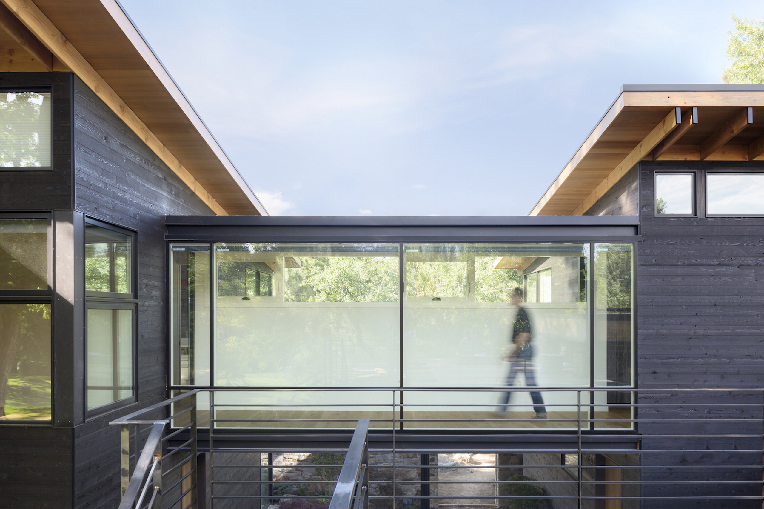 View of upper bridge at Inside Out House by Renée del Gaudio Architecture
