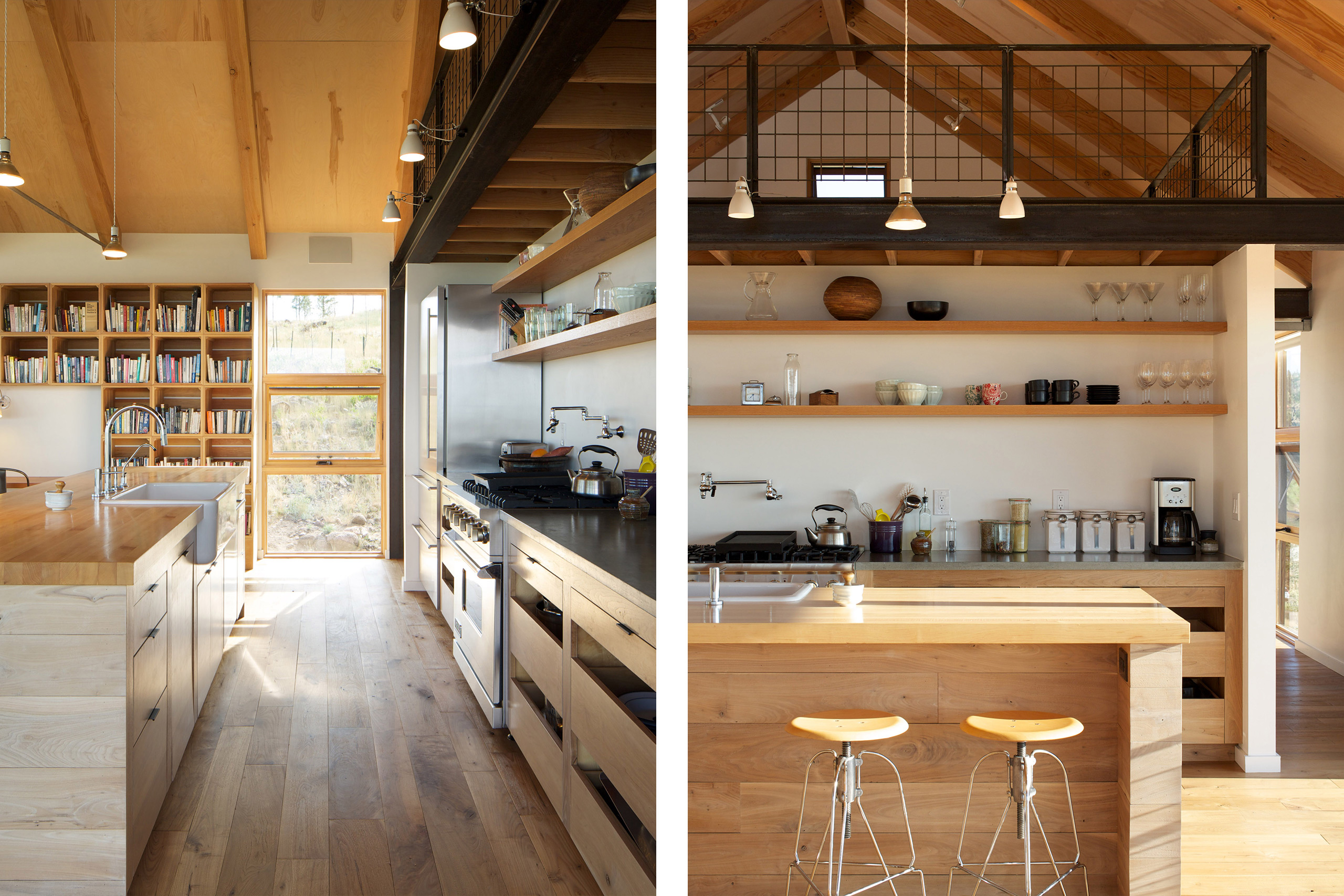 Kitchen at Sunshine Canyon House by Renée del Gaudio Architecture.