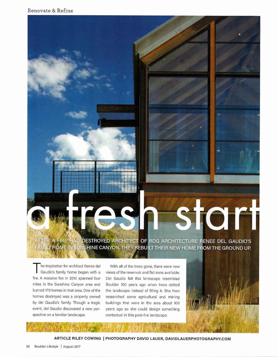 Boulder Lifestyles Magazine | Press for Renée del Gaudio Architecture.