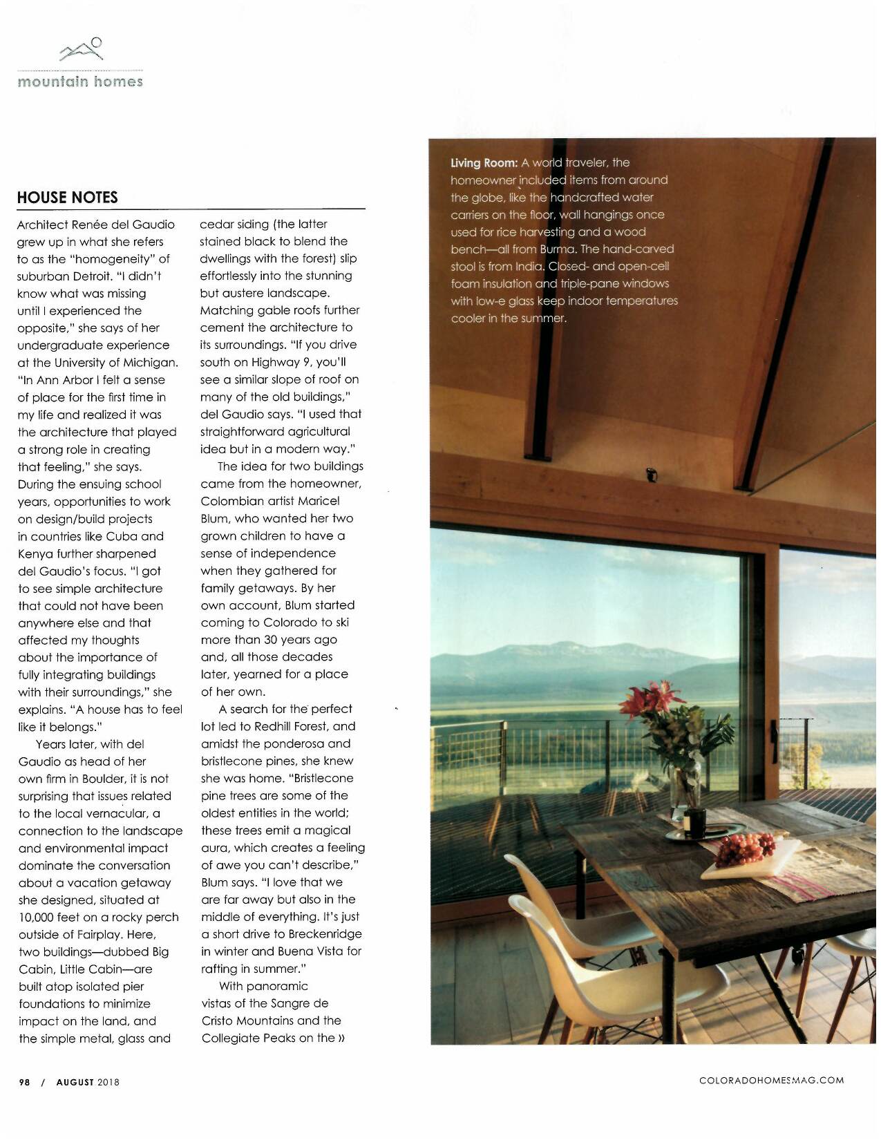 Colorado Homes & Lifestyles | Press for Renée del Gaudio Architecture.