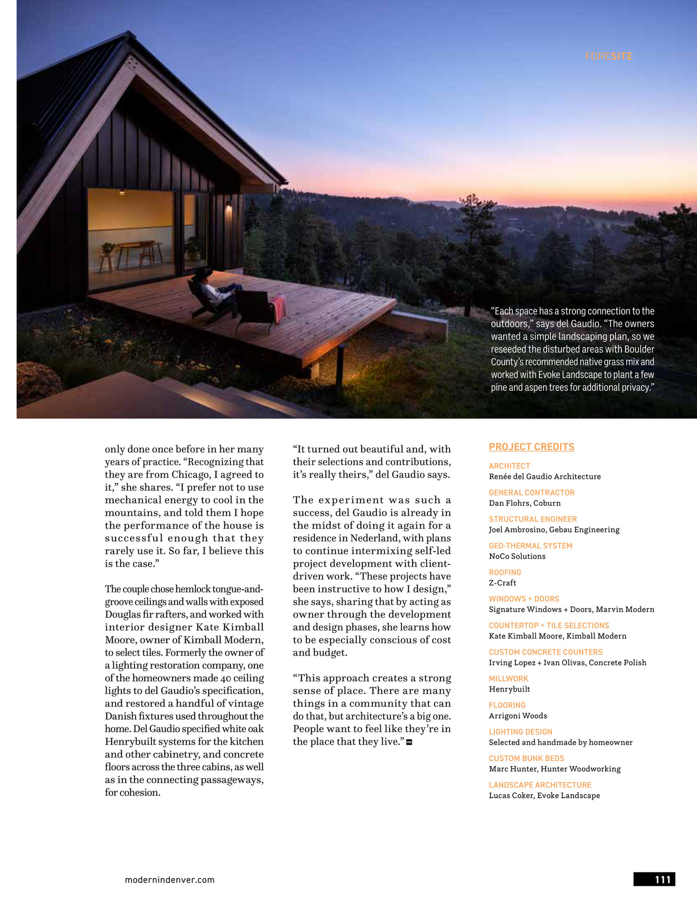 Modern In Denver Betasso | Press for Renée del Gaudio Architecture.